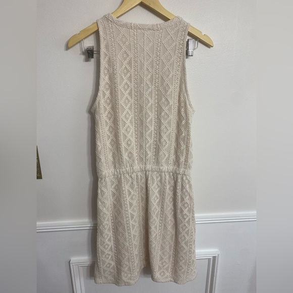Splendid Paola Crochet Lace Mini Dress Sleeveless Pocket V-Neck Size Small Cream - Picture 9 of 9